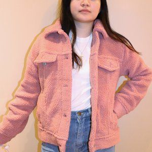 Pink Furry Teddy Jacket